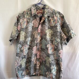 Vintage RJC Reverse Print Hawaiian Shirt Men's L Polynesian Tiki Aloha *EUC*‎